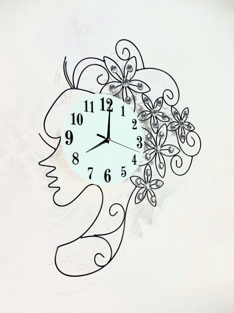 Decorative Lady Wall Clock with Gems (Category: Clocks) located in Malabon City. Submitted by lacasadecor (Listing ID 1303519755, Image 2). Description: 54cm x 54cm.