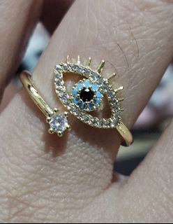 Evil Eye Blue Sapphire Stone Ring
