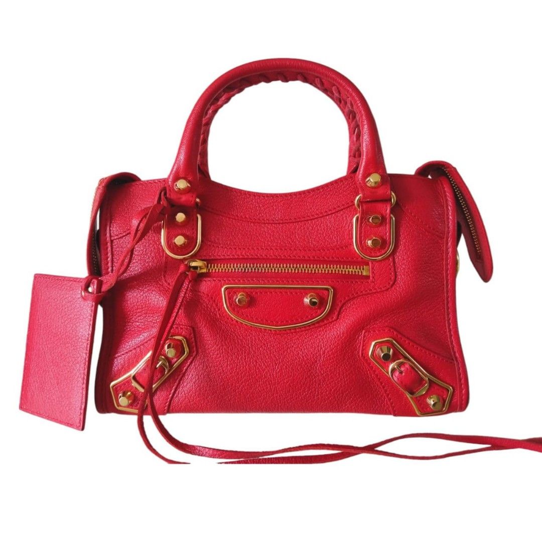 Fast Sale, VGC, Balenciaga Mini City Edge Red Ghw 2016, With strap, mirror  and dustbag, •Nett, •Exclude ongkir ❤
