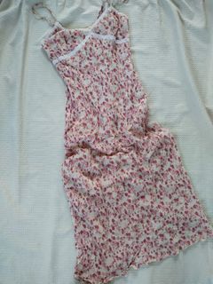 floral vintage slip maxi dress