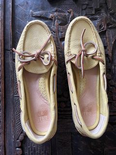 Frye Light Yellow Leather Boat Shoes - 5.5 US