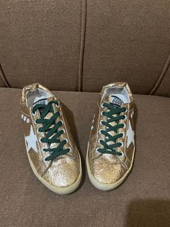 GGDB Gold Glitter & PVC Superstar Sneakers