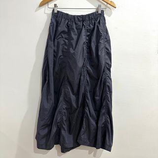 Gray Polyester Maxi Skirt