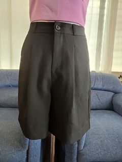 High Waist Pleated Trouser Shorts