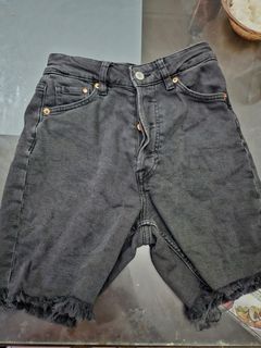 H&M black denim Bermuda shorts