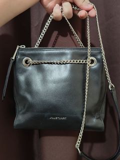 Jill Stuart black leather twoway small bag