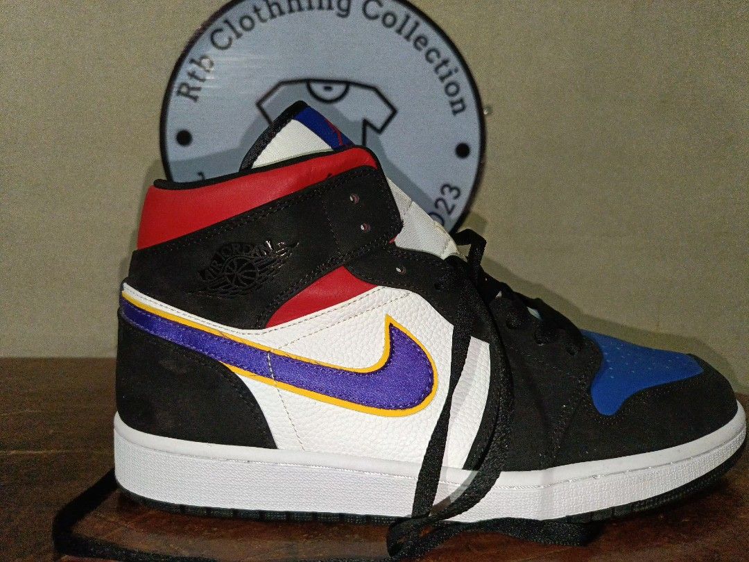Jordan 1 Mid Lakers Top 3 Men s Fashion Footwear Sneakers on Carousell
