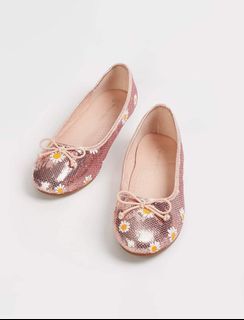 Kid’s sequined flower detail doll shoes size 31(20.1cm)
