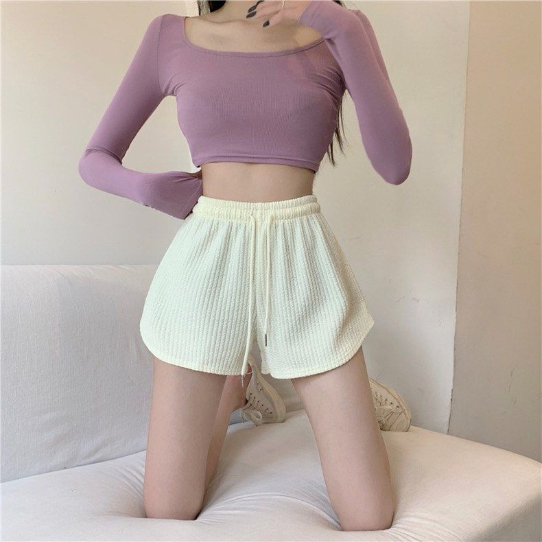 Korean Style Shorts Sweatpants Hot Pants Wide Leg Pants Elasticated Waist Casual Short pants