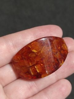 Large Amber Brooch pin from Japan