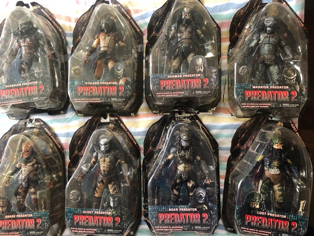 Neca Predator 2 Lost Tribe Predator (Category: Figurines & Statues) located in Paranaque City. Submitted by angelozude (Listing ID 1303456109, Image 3). Description: Lost Tribe Set 15,000.00 1. MISB Elder V2 -3,000.00 2. Shaman Pred - 2,000.00 3 Lost Pred - 2,000.00 4. Armored Borg - 2,000.00 5. City Hunter Battle Damage - 2,000.00 6. Boar Pred - 1,800.00 7. Stalker Pred - 2,000.00 8. Scout Pred - 2000.00 9. Guardian Pred - 2,000.00 10. Warrior P
