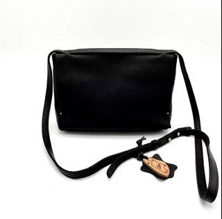 Our tribe crossbody leather bag black - genuine leather