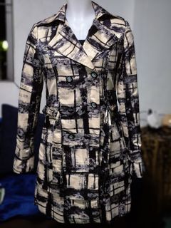 Printed trench coat