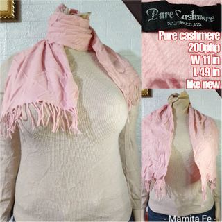 pure Cashmere pink scarf