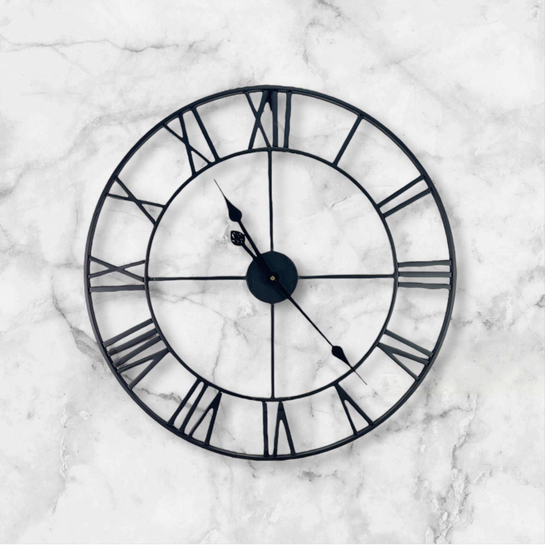 Roman Numeral Wall Clock Modern Home Decor (Category: Clocks) located in Malabon City. Submitted by lacasadecor (Listing ID 1303521266, Image 1). Description: 60cm in diameter (2 feet).