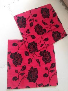 Suede red floral throw pillowcases