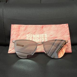 Sunnies Studios Malibu in Charcoal with Soft Pouch