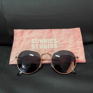 Sunnies Studios Winona in Goldsmoke with Soft Pouch
