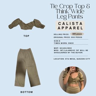 Tie Crop Top & Wide Leg Pants