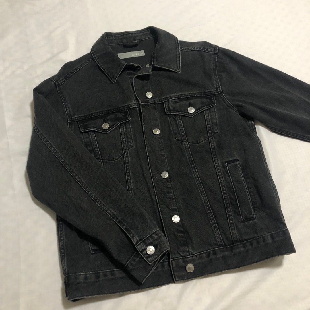 Topshop moto black denim jacket sales