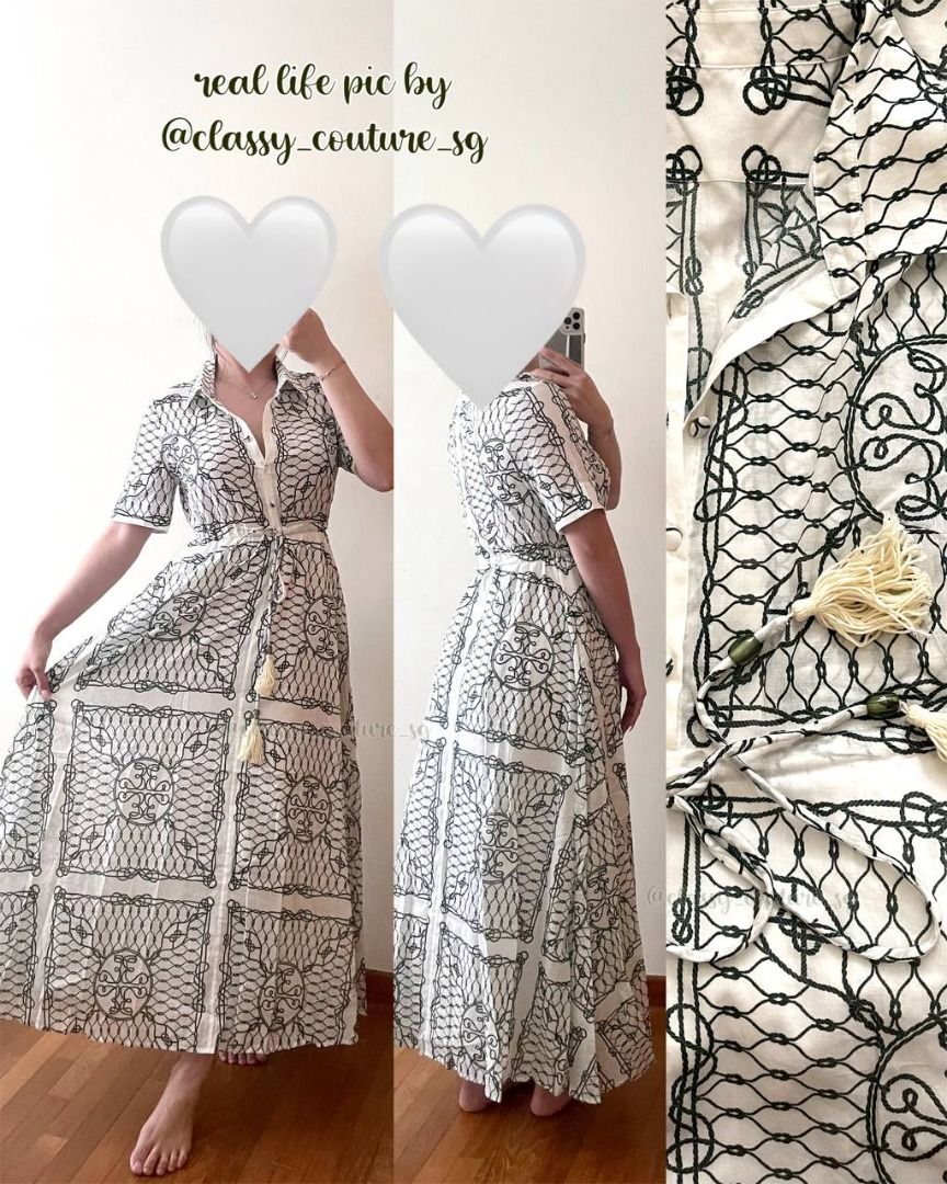 Tory Burch Printed Cotton Midi Dress Shirtdress Women s Fashion Dresses Sets Dresses on Carousell