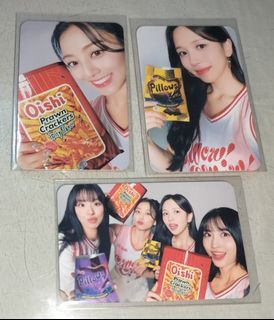 Twice oishi snacktacular v2 set jihyo momo chaeyoung mina unit pc corny corny photocard holder poster wil and ver A