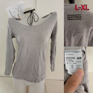 Uniqlo Heattech Gray Stretchy Longsleeves Top XL In size