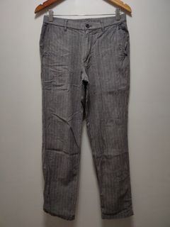 Uniqlo Linen Blend Ankle Pants (Light Gray)