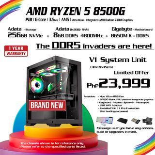 V1 DDR5 AMD Ryzen 5 8500G 6-Core Gaming System Unit Latest from AMD