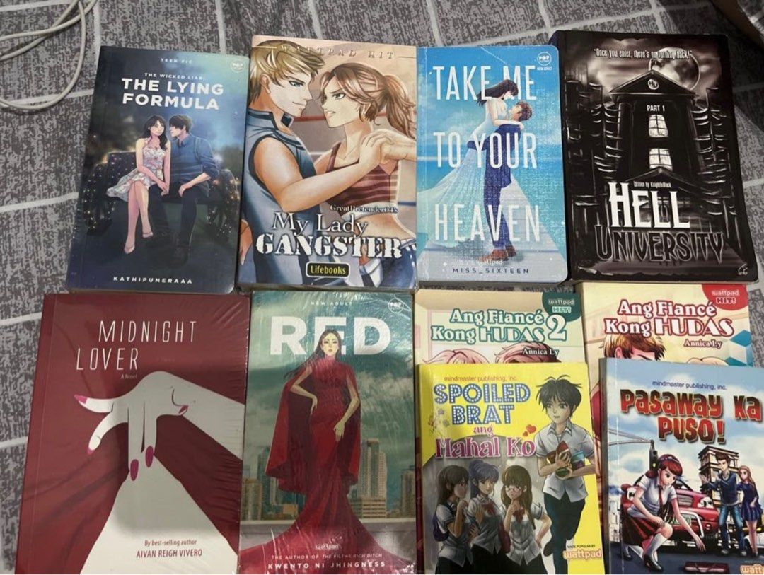 Wattpad book set (Category: Storybooks) located in Manila. Submitted by namido (Listing ID 1303459598, Image 1). Description: conditions are brand new sealed and used 10 books — sold as set only.