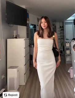 Zara white tube maxi dress