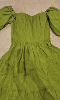Zoo label dress in lime