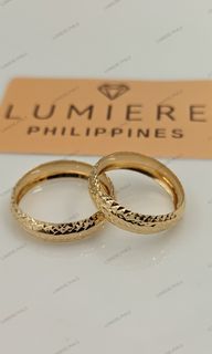 18K Saudi Gold Patterned Couple / Wedding Ring | Yellow Gold | [LP-001340]