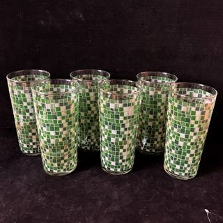 6” Tall Green Drinking Glasses Set