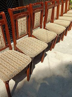 8pcs Elegant Malaysian Mahogany Wood Dining Chairs
