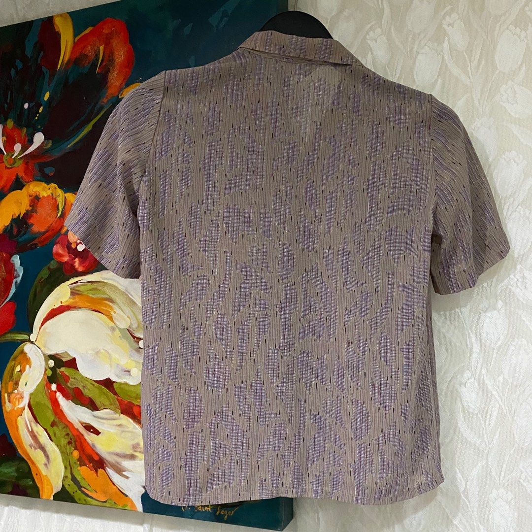 日本製 黎娜曼牽攀紋仿雪紗絲質感短袖襯衫 照片瀏覽 6