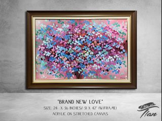 Abstract Floral Painting "Brand New Love"