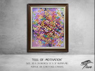 Abstract Floral Painting "Full of Motivation"