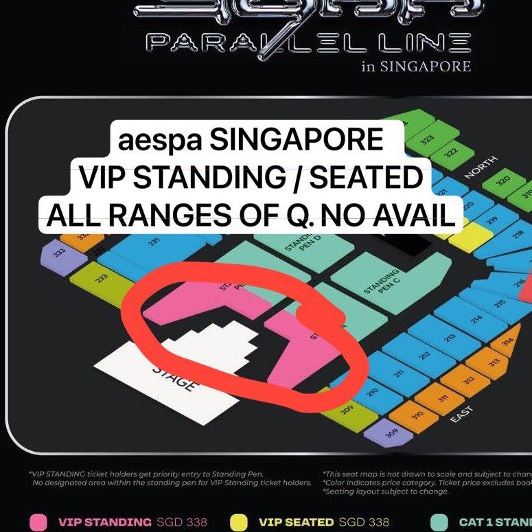AESPA VIP Standing / Seated Concert Tickets Singapore PARALLEL LINE
