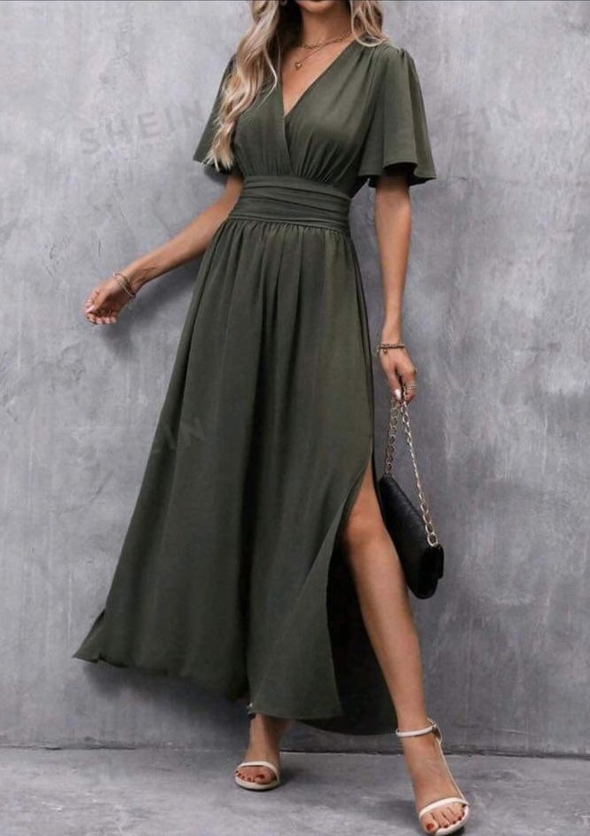 Army Green Bridesmaid Dress, Women's Fashion, Dresses & Sets, Dresses on  Carousell