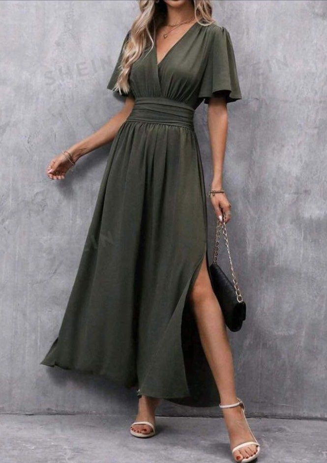 army bridesmaid dresses Green Fit & Flare A-Line Bridesmaids Wedding Party Dress main image 1