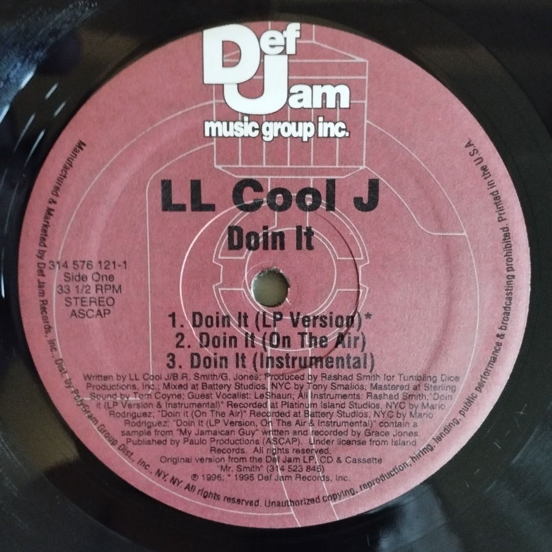 👍Available vinyl LP LL Cool J Doin It 12" SINGLE USA ORIGINAL PRESS 📸ACTUAL PHOTOS SHOWN