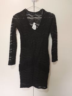 Bershka lacey black dress