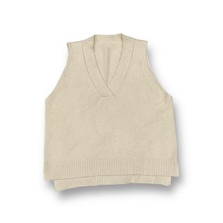 Boxy Cream Knitted Vest