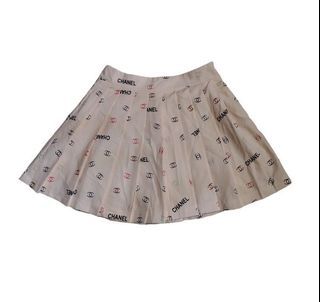 Chanel Monogram Pleated Mini Skirt
