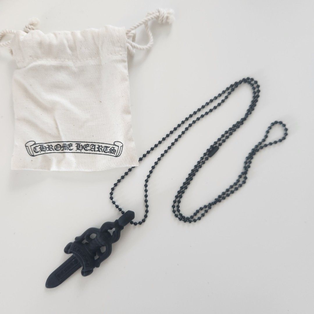 Chrome Hearts Large Rubber Dagger (Black), 男裝, 手錶及配件, 珠寶 ...