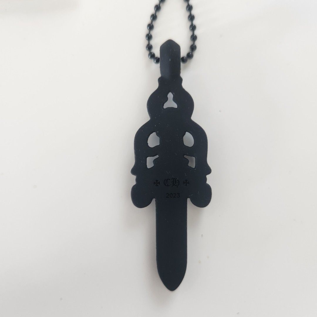 Chrome Hearts Large Rubber Dagger (Black), 男裝, 手錶及配件, 珠寶 ...