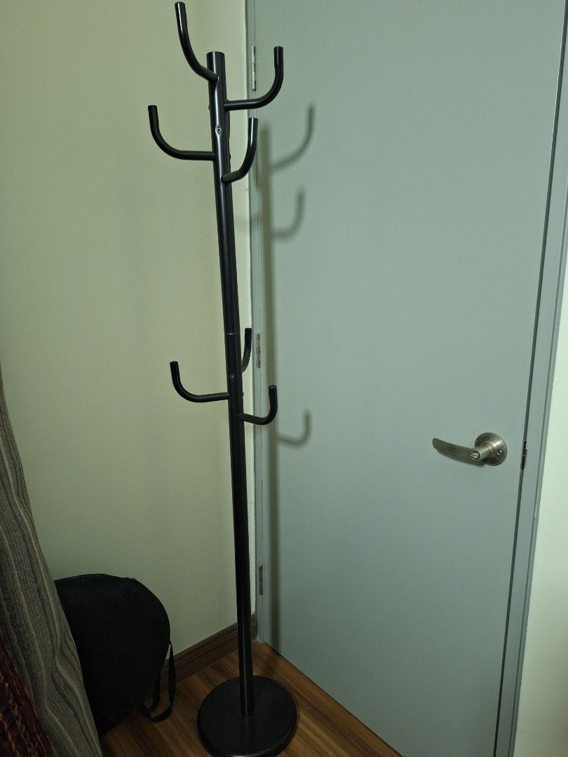 Coat hat rack hanger chrome metal