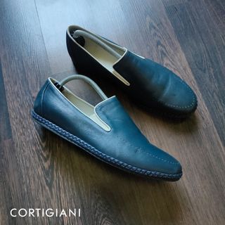 CORTIGIANI ITALY | Classic Penny Loafers Dark Blue