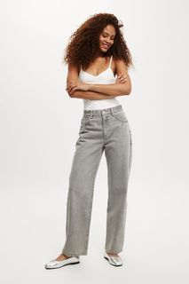 cotton on loose straight jean in ash gray